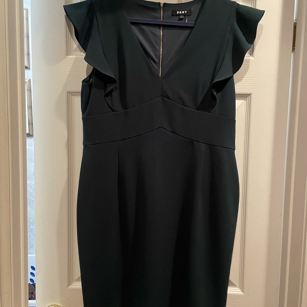 DKNY Elegant Dark Green Midi Dress